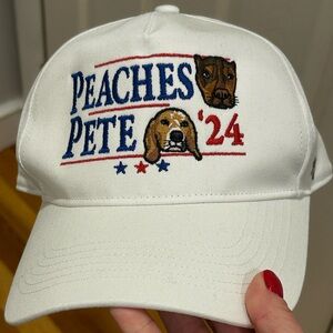 Peaches Pete '24 White Dog Cap